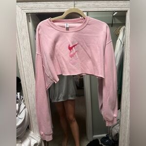 Nike Rework Raw Edge Crop Sweatshirt